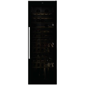 Racitor de vinuri Hoover HWC 200 EELW/NF, 81 sticle, rafturi lemn, 1 zona de temperatura, usa din sticla antiUV, control digital, negru