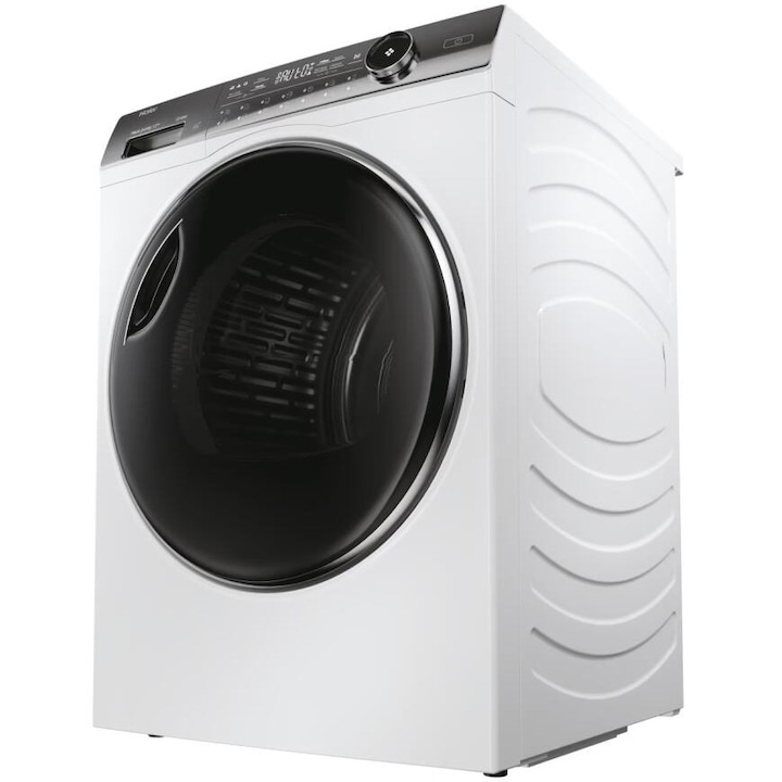 Сушилня Haier HD100-A2979NU1-S, Клас E, Термопомпа, 10 кг, i-Refresh, Сензор за сушене, WiFi/ hOn app, Осветление на барабана, Бял