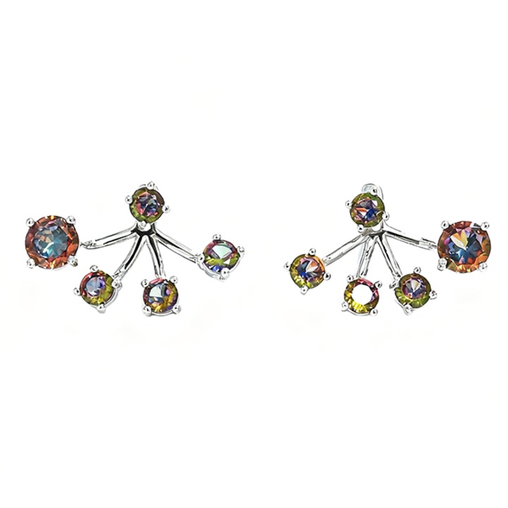 Színes, kis virágos fülbevaló, 2.3 cm