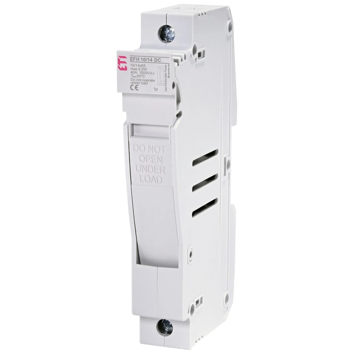 Separator cu fuzibil, 14x85mm, curent continuu, 1P, 40A, fara indicator vizual de semnalizare ardere fuzibil, EFH 10/14 DC, 002580001, ETI