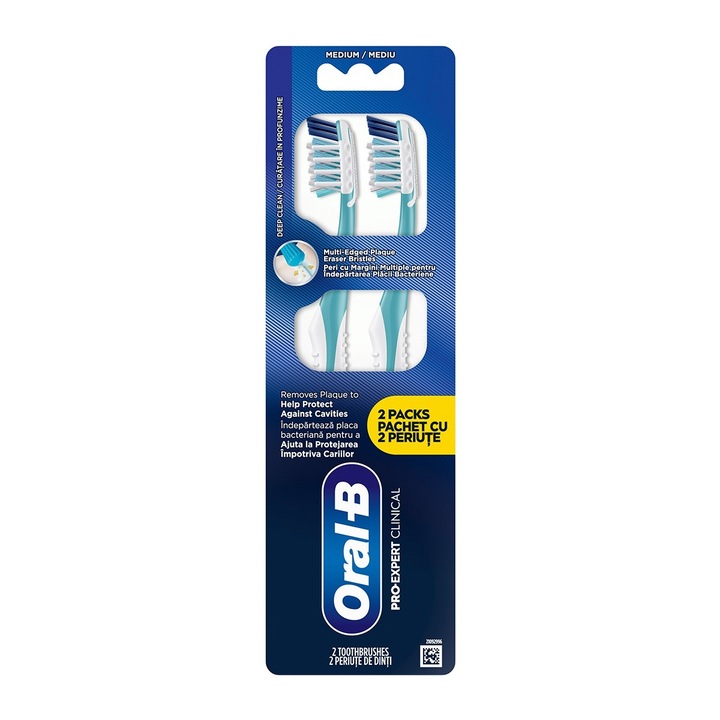 Set periuțe de dinți manuale, Oral-B, Cross Action Pro Clean, 2 bucăți, multicolor