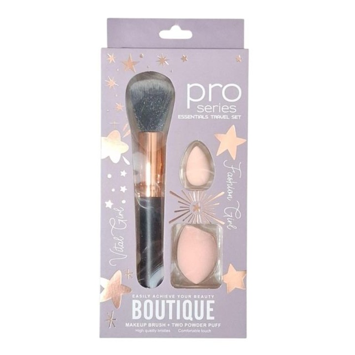 Set Pensula Machiaj, Ushas, Pro Series Essentials, Bureti Spuma, Non-Latex