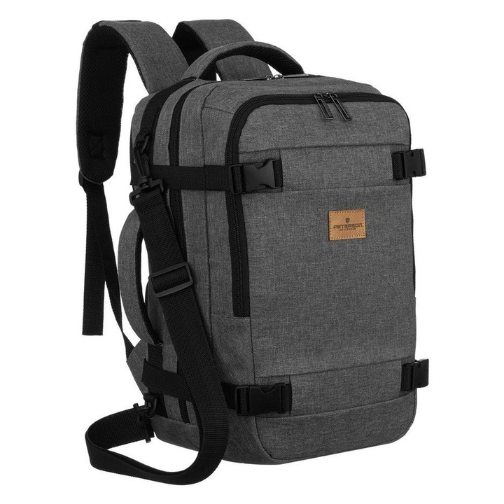 Hátizsák, Peterson, fekete/szürke, unisex