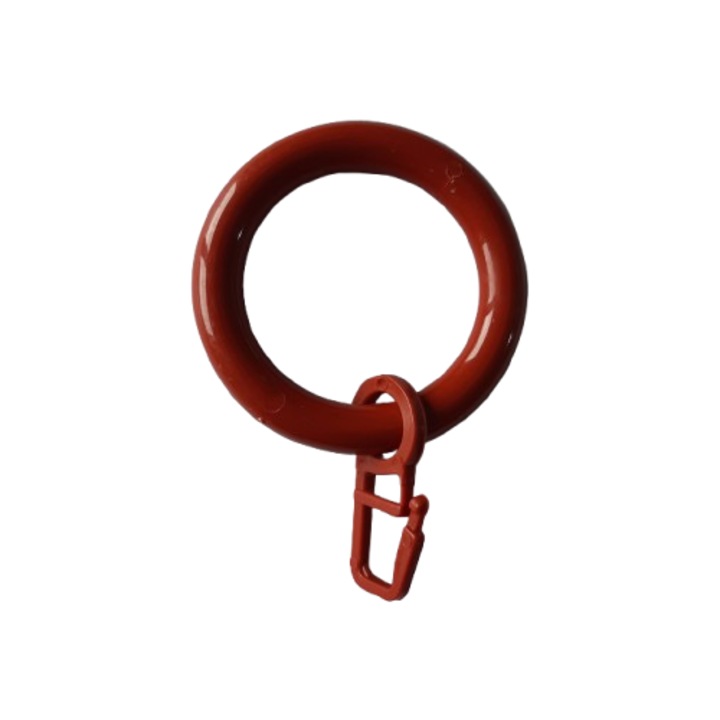 Inele perdele groase din plastic, set 10 buc, 36mm, maro roșcat