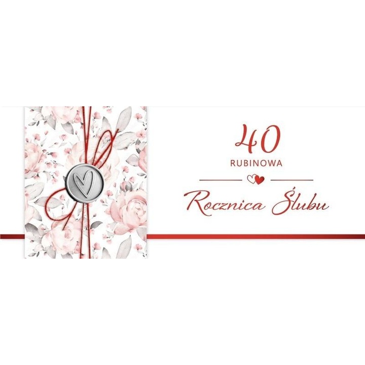 Felicitare Armin Style, Karnet Rocznica Slubu 40, zlocenie/srebrzenie, hartie groasa