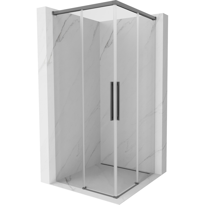 Mexen Rox Duo плъзгаща душ кабина 80 x 80 cm, прозрачен, подсилен метал - 8C2D-080-080-95-00