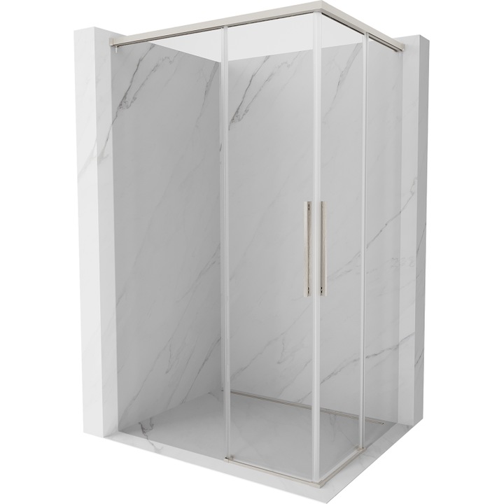 Mexen Rox Duo плъзгаща душ кабина 110 x 95 см, прозрачна, матиран никел - 8C2D-110-095-97-00