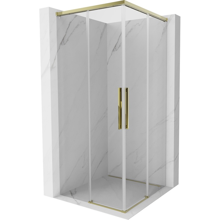 Mexen Rox Duo плъзгаща душ кабина 95 x 95 cm, прозрачна, златна - 8C2D-095-095-50-00