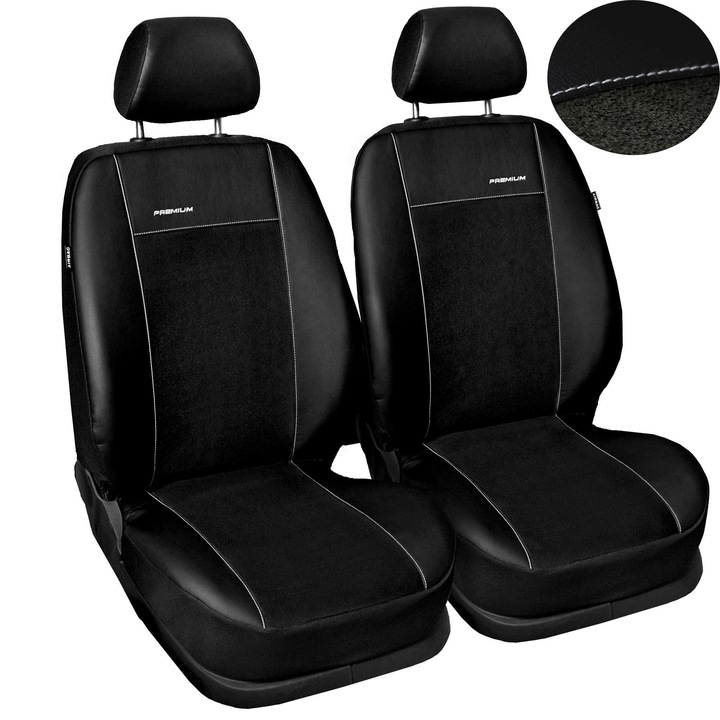 Set huse auto Premium pentru Peugeot Partner II 1+1 2008-2018, gri si negru