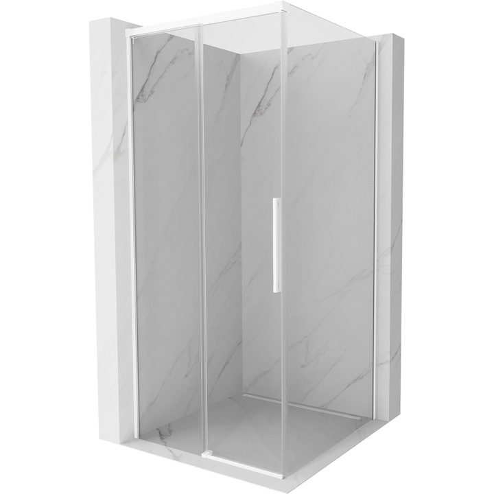 Mexen Rox cabina de dus glisanta 95 x 95 cm, transparent, alba - 8C2-095-095-20-00