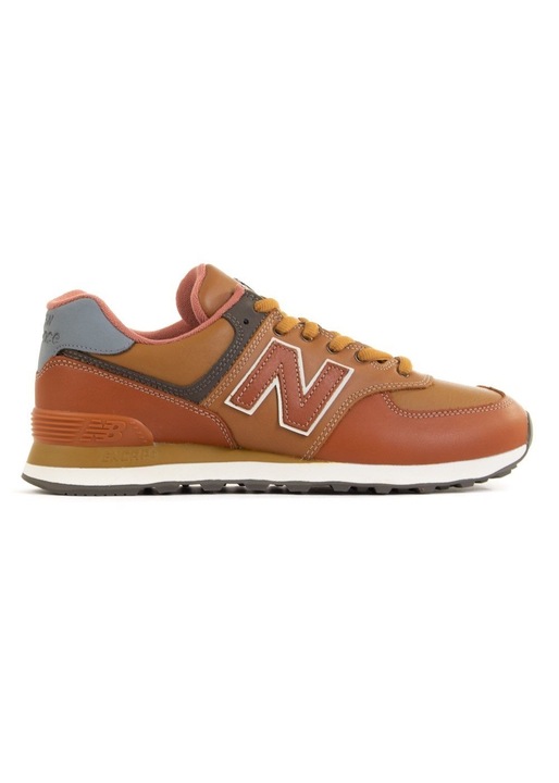 Tenisi barbati New Balance ML574, maro, piele intoarsa si plasa, stil urban