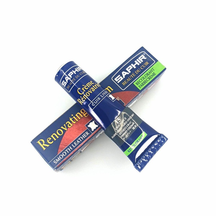 Крем за пребоядисване и възстановяване на кожа, Saphir 25мл, тъмно сив