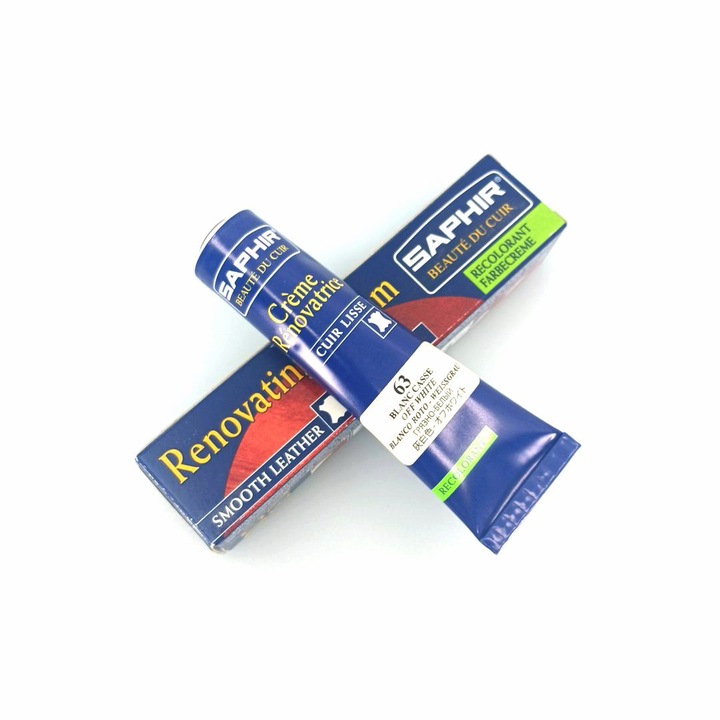 Крем за пребоядисване и възстановяване на кожа, Saphir 25 мл, жълтеникаво-бял