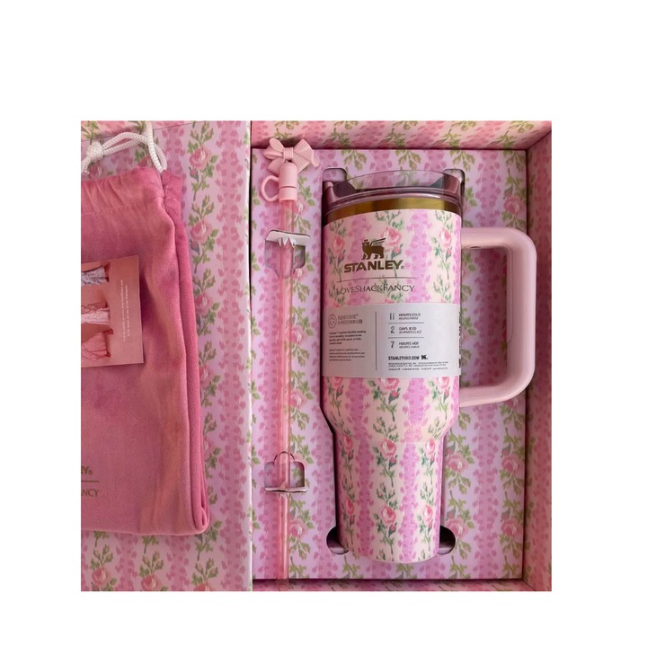 Комплект термос и термочаша Stanley, Flower Little Rose, 1180мл