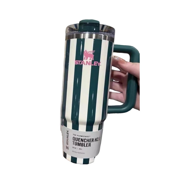 Termos, Stanley, 1180 ml, Verde închis cu dungi