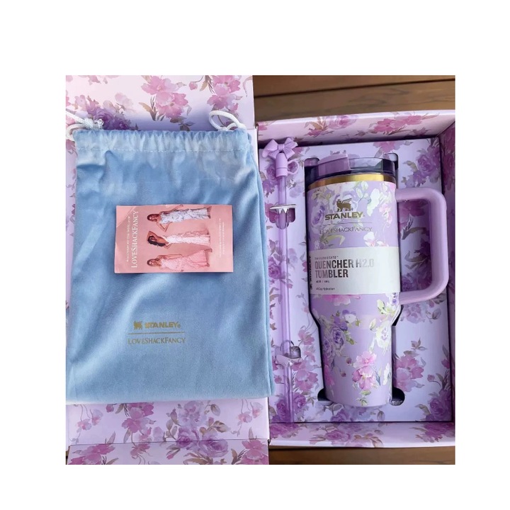 Термос Stanley, подаръчен комплект, Ароматни цветя и Люляк, 1180мл