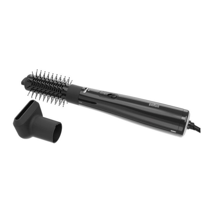 Braun BRAS220E hajformázó/szárító, 700 W, fekete, 2 cserélhető fej, 40 mm-es hőmérséklet-szabályozós kefe
