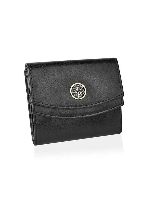 Мъжки портфейл Betlewski Classic, черен, 11.5x10x3см, античен позлатен метал