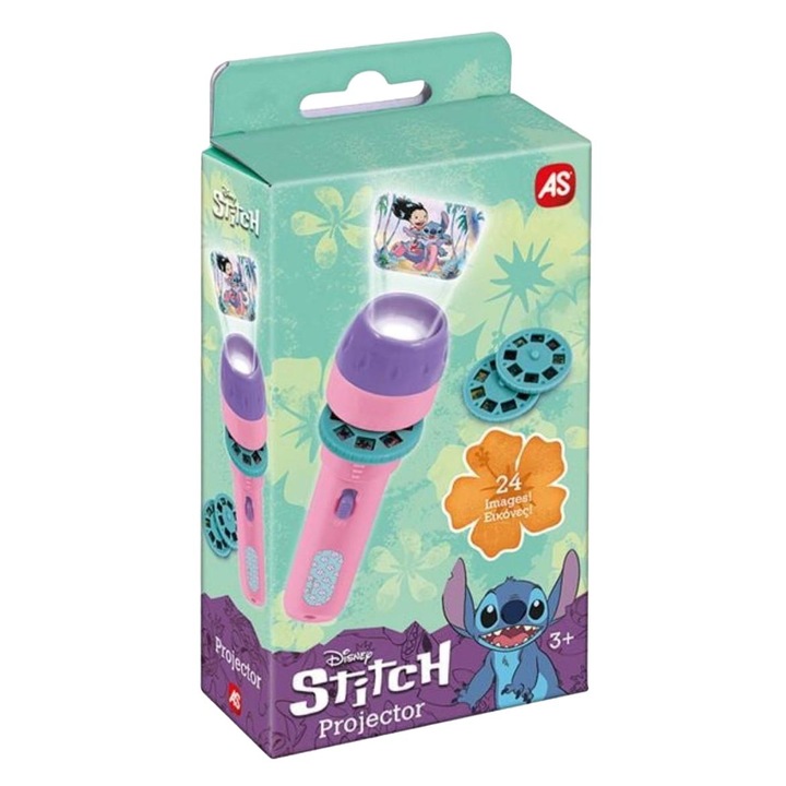 Lanterna Proiector AS Disney Stitch, roz, 3+ ani