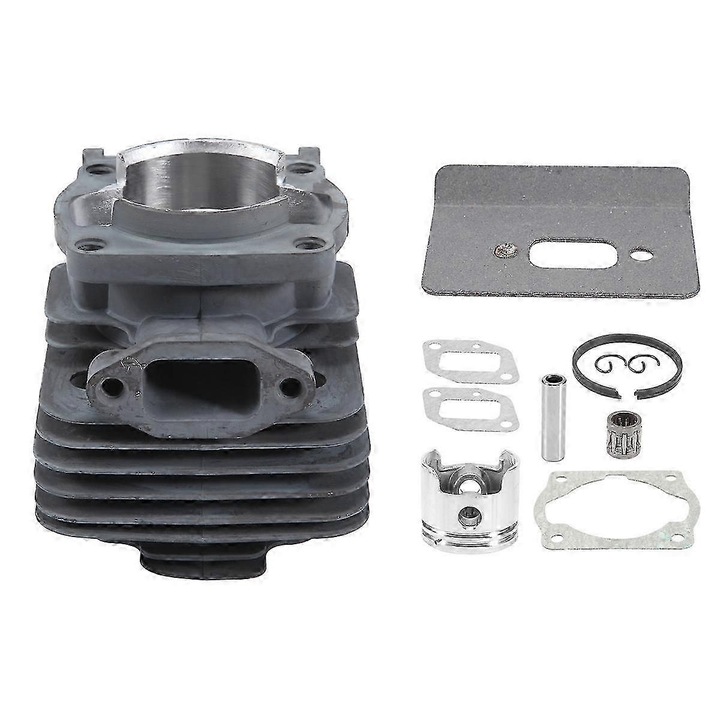 Cilindru 44mm 52CC, 1 cilindru, metal + plastic, argintiu, set asamblare piston 1E44F-5