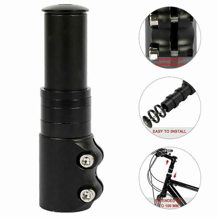 Ghidoane bicicleta, extensie pentru furca, 100mm, negru, 121mm