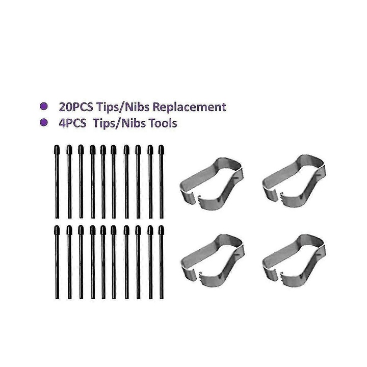 20 puha hegy a Remarkable 2 tollhoz, fekete, 4 eszközzel