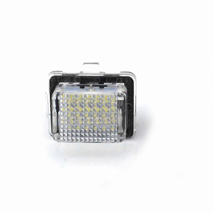 Kit lumini numar LED pentru Mercedes W204 W212 C207 C216 W221, alb, 18 LED-uri, 46x40x55mm