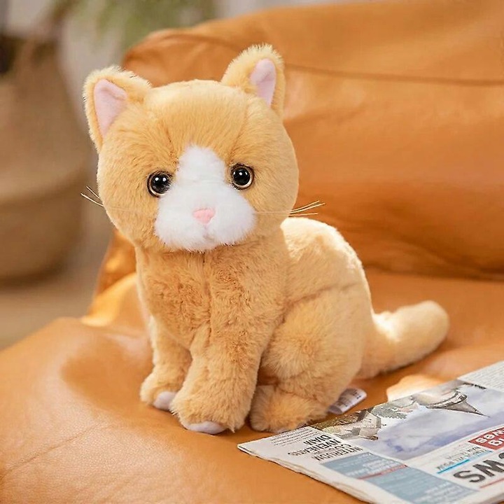 Jucarie de plus set, pisici, 26cm, gri si galben