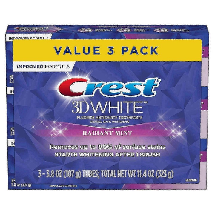 Crest 3D White, Radiant Mint fogkrém, 3 darabos szett, 480g