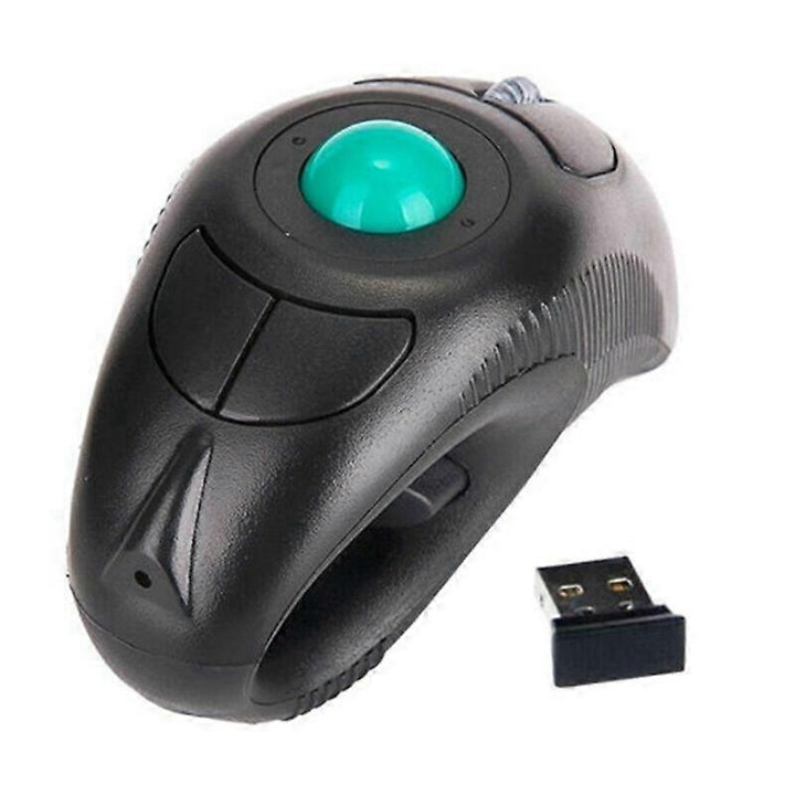 Mouse wireless ergonomic trackball, negru