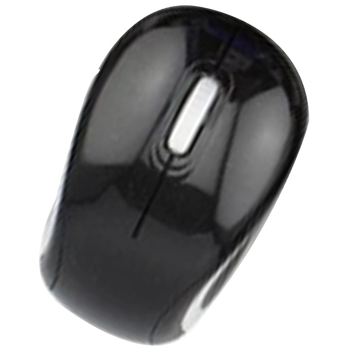 Mouse wireless portabil mini pentru calatorii, 1600 DPI, 3 butoane, negru