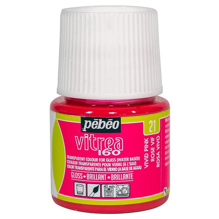 Acuarele Vitrea 160, 45ml, roz vibrant, set de 35 culori