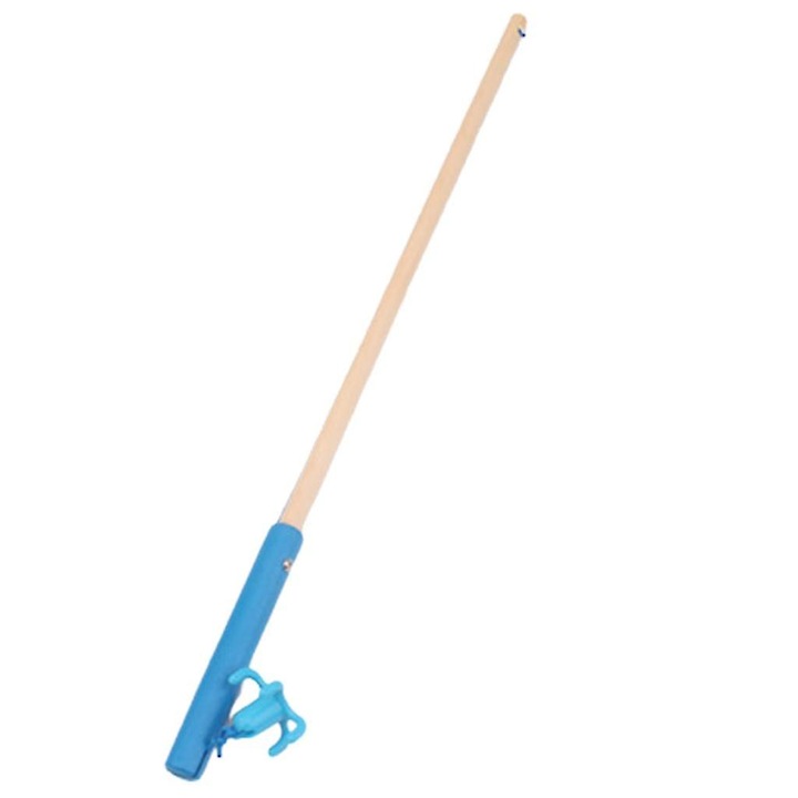 Undita de pescuit din lemn, albastru, pentru copii peste 3 ani