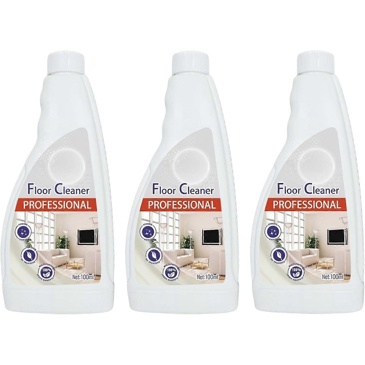 Почистващ разтвор за подове, комплект 3 броя, съвместим с роботи прахосмукачки OMO Joint, 480мл