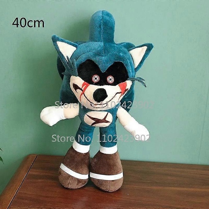 Papusa de plus Sonic, 25-30cm, umplutura din bumbac, unisex, jucarie de plus