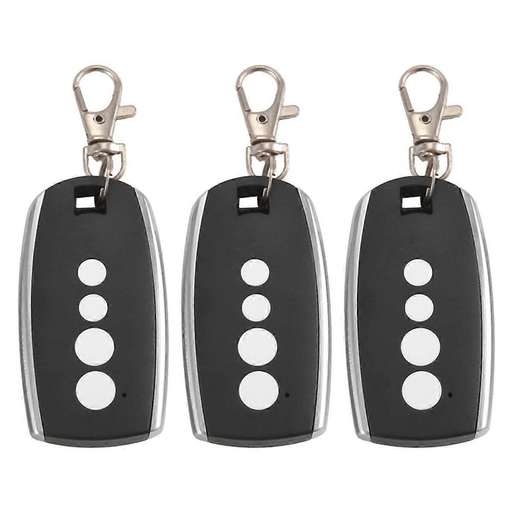 Set 3 telecomenzi pentru poarta, YNG164, 433.92MHz, 4 butoane, negru