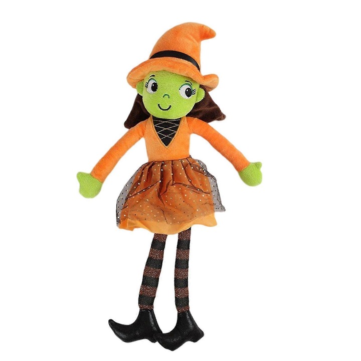 Papusa de plus, 40cm, din bumbac PP, design vrajitoare, jucarie pentru copii