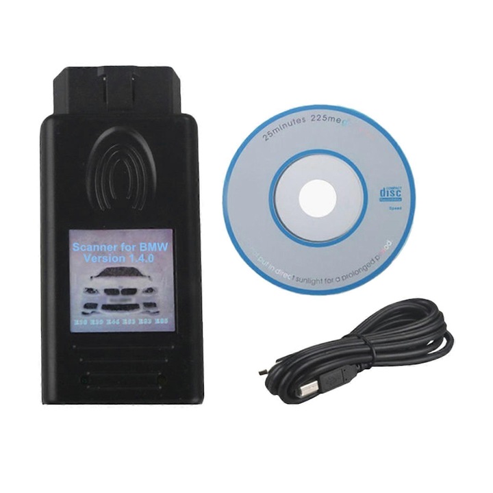 Scanner auto pentru BMW, versiune 1.4.0, functii de diagnosticare, inclus USB si CD, pana in 2002