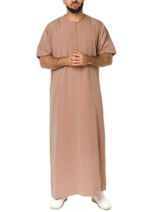 Halat barbatesc, maro, bumbac, maneci scurte, L INTL