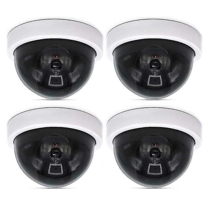 Set 4 Camere de Supraveghere Falsa cu LED Rosu, 4.6x2.95 inch