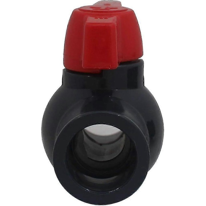 Robinet, PVC, 75mm, Negru/Rosu, Pentru piscina