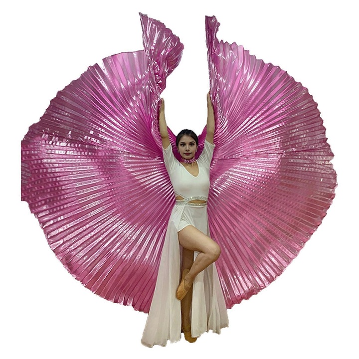 Pelerina de Performanta cu Bastoane Telescopice, 360 Grade, Roz, 145cm Diametru, 290cm Lungime Desfasurata