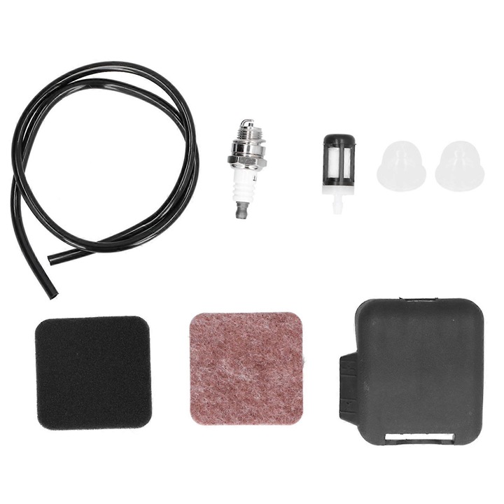 Kit Filtru Aer pentru STIHL BG75 FS85 FS80 FC85, 1 Capac Filtru, 2 Bureti Filtru, 1 Bujie, 1 Filtru Combustibil, 2 Bulbi Primer, 1 Teava Combustibil
