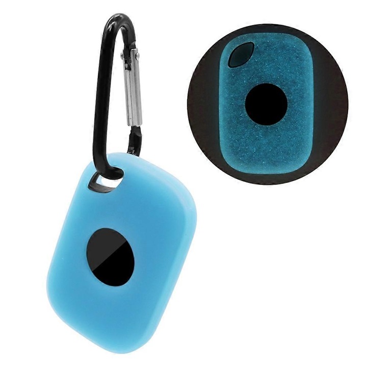 Szilikon tok Tile Pro (2024) készülékhez csattal, 57x38x12mm, kék