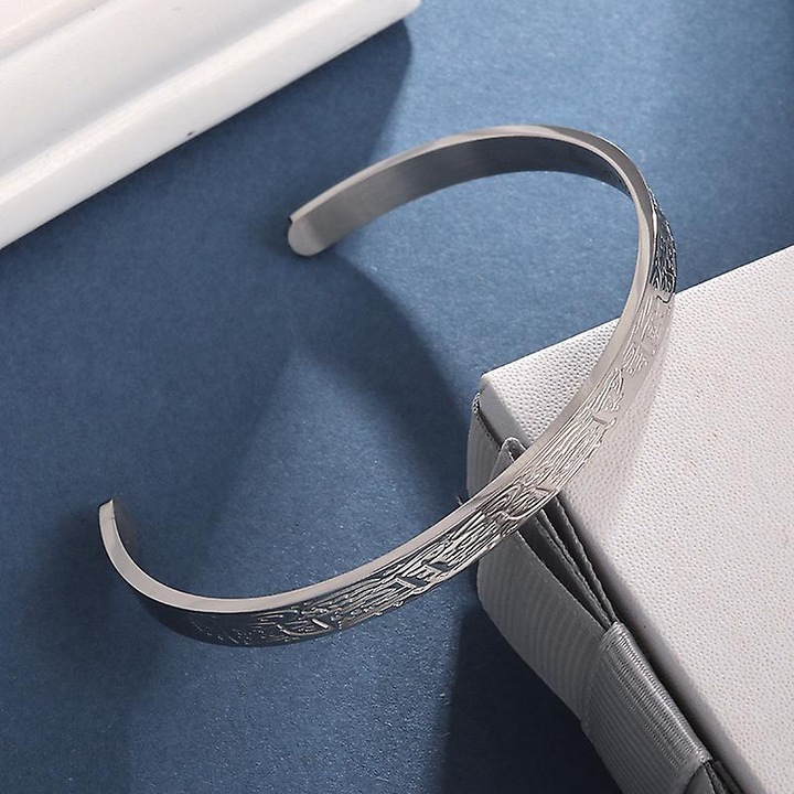 Bratara, Inox, Unisex, Argintiu