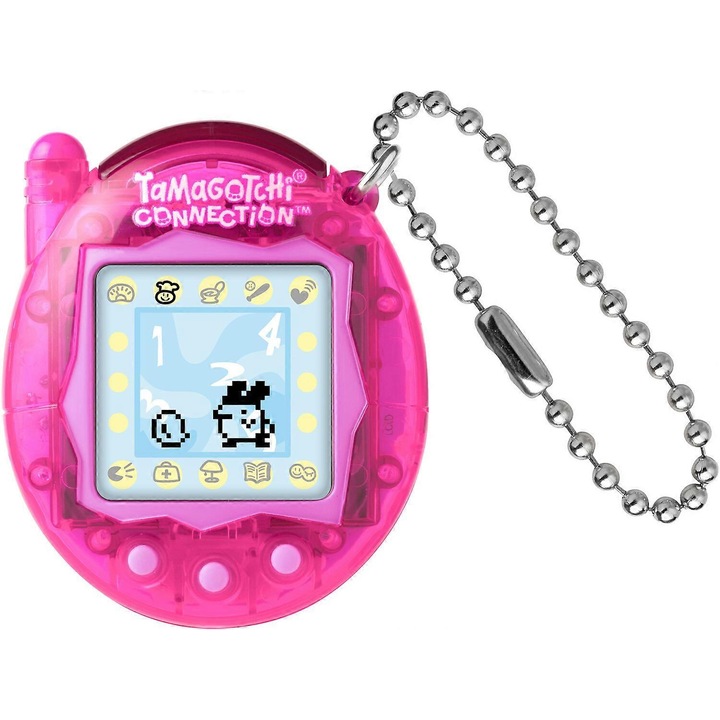 Tamagotchi Connection - Áttetsző rózsaszín, interaktív játék, 50 karakter, gyűjthető szett