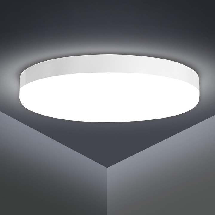 Mennyezeti lámpa 15W, kerek és lapos, szuper fényes, 1500LM 5000K, IP44, 230 mm átmérő