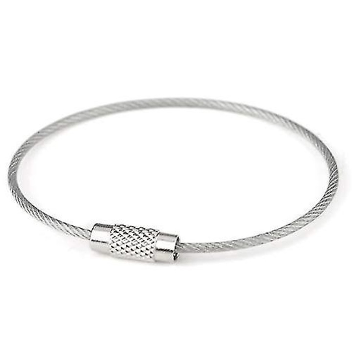 10 darab rozsdamentes acél kulcstartó készlet, csavaros kulcstartó gyűrűk, multifunkcionális, strapabíró, 20kg, ezüst