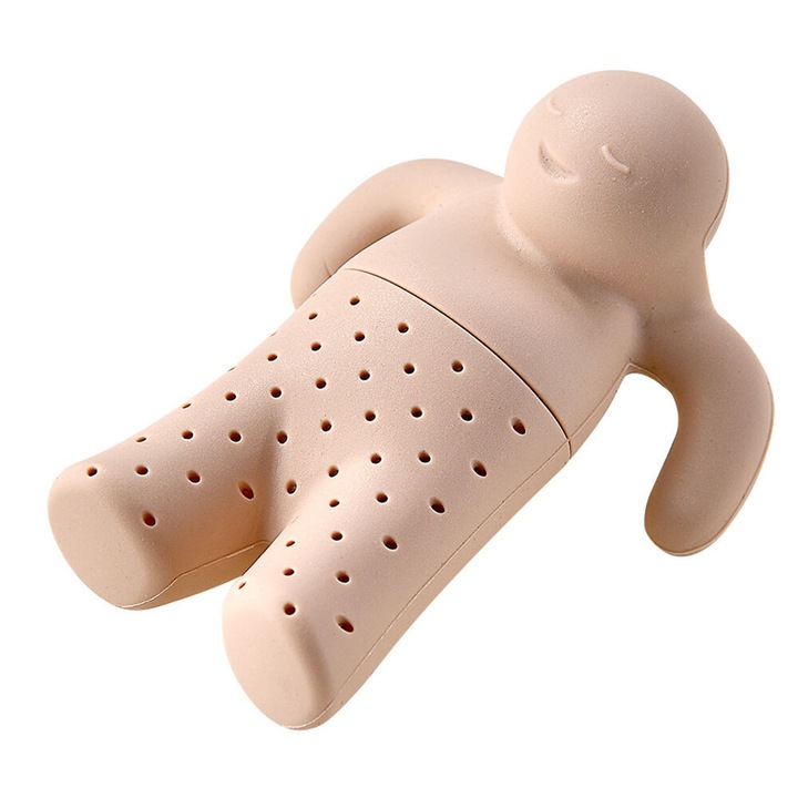 Инфузор за чай, силиконов, розов, 8х6.8см, за многократна употреба