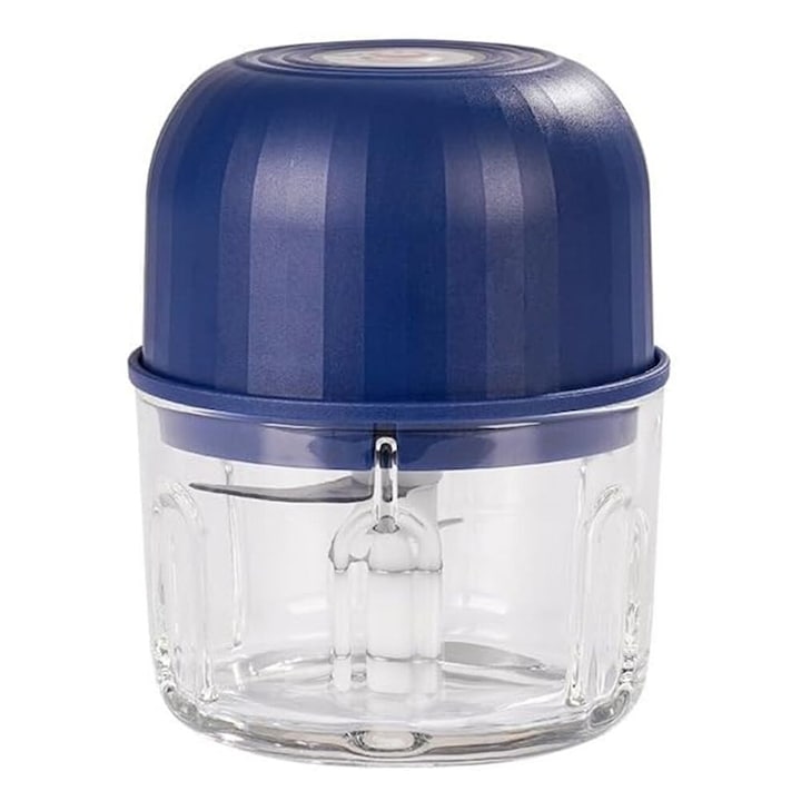 Електрически кухненски робот, 11.4x9.25см, син, комплект мини уред за обработка на храни